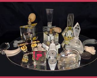 Wonderful Perfume Bottle Collecton including De Vilbris, Evans Atomizers, Birchcraft and Marcel Franck
