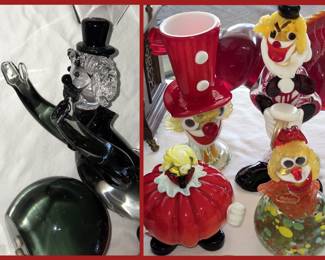 Murano Glass Clowns