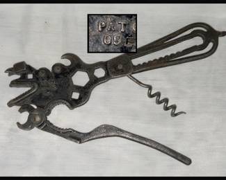Antique Corkscrew Multi Tool Pat. 1909