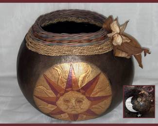 Signed Sun Face Gourd