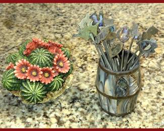 Harmony Kingdom Cactus Box and Mother of Pearl Picks