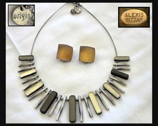 Alexis Bittar Earrings and Origin Modernist Necklace