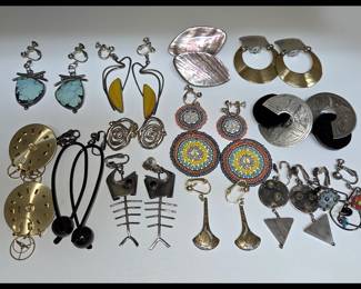 Cool Earrings; Mostly Signed Pcs