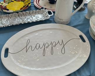 Mud Pie serving platter and pitcher