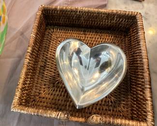 Nambe heart trinket dish