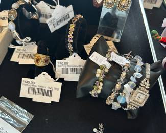 Sterling Ross Simons Style Ring, Sterling Gemstone Bracelet 