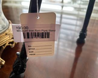 Wrought Iron Ram Plant Stand 