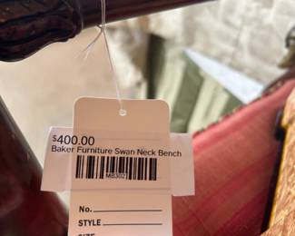 Baker Furniture Swan Neck Bench 