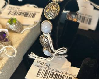 Sterling Blue Stone Bracelet 
