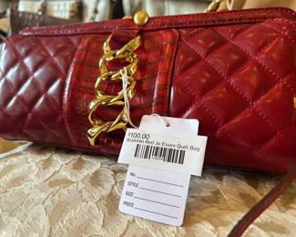 Brahmin Red Jo Essex Quilt Bag 