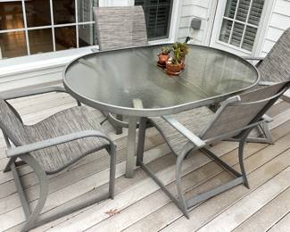Homestyles Captive Aluminum 5 Piece Outdoor Dining Set
