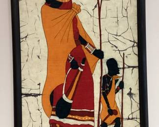 African Batik Fabric Tribal Figures