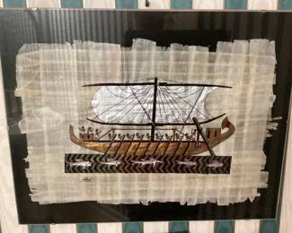 Egyptian Papyrus Nile River Scene