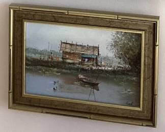 Painting Nogsuan Thailand Fisherman Village