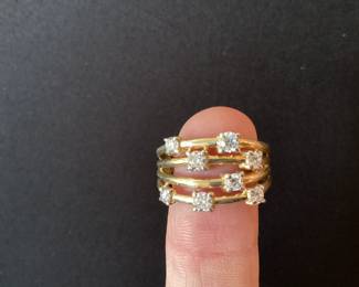 Sterling Silver Ring with Real Diamonds front