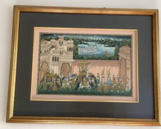 Indian Miniature Painting Depicting a Royal Procession