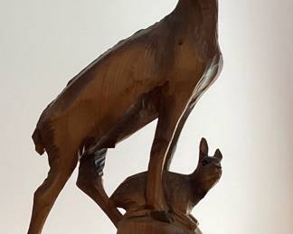 Hand Carved Black Forest Gazelle Figurine