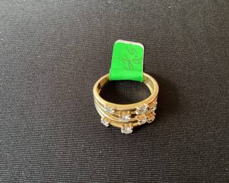 Sterling Silver Ring with Real Diamonds size