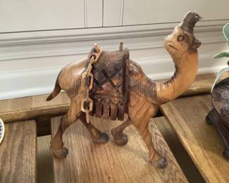Hand Carved Olive Wood Camel