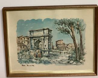 Vintage Framed Printed Roma Arco Di Tito