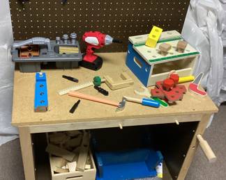 Toy Bench with toy Tools