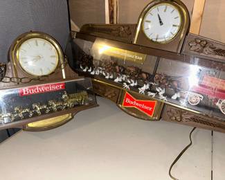 Vintage Budweiser clocks