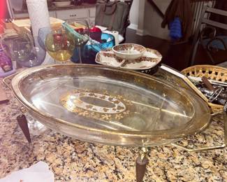 Vintage Serving tray on stand