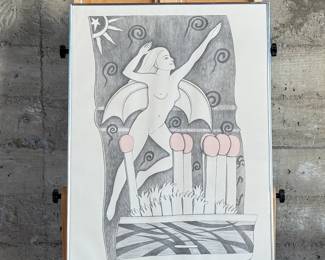 “The Match Book”, a limited edition lithograph by listed artist, Howard Hack. Edition 40/72, pencil signed circa 1972 and measures in frame, 30” H x 22” W. Howard Edwin Hack (July 6, 1932 – June 11, 2015) was an American representational painter and graphic artist, with works in numerous museum collections. Known for an innovative approach to a variety of media, as well as use of traditional oil paints, Hack began working in the late 1940s.

