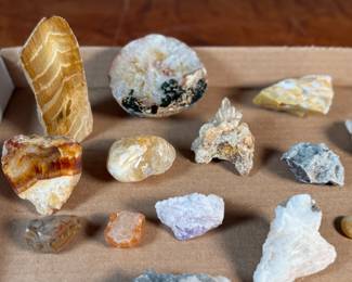 This lot features a curated collection of various rocks and minerals.

