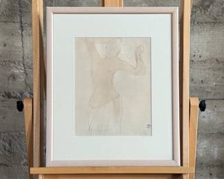 “Figure Study”, a professionally framed lithograph by listed artist, Auguste Rodin. This piece measures in frame, 21.5” H x 17.5” W.

