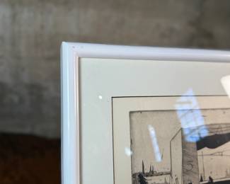 "Barges", a limited edition lithograph by listed artist, Howard Hack. Edition 4/10, pencil signed, and measures in frame, 12.5” H x 14.5” W. Howard Edwin Hack (July 6, 1932 – June 11, 2015) was an American representational painter and graphic artist, with works in numerous museum collections. Known for an innovative approach to a variety of media, as well as use of traditional oil paints, Hack began working in the late 1940s.

