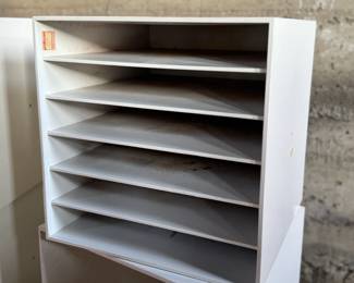 This lot features a set of four (4) modular storage cubes from Finland company, Palaset. Designed by Ristomatti Ratia, the son of Marimekko’s founder, Armi Ratia. Fabricated from a hard, durable polystyrene, this versatile system is ideal for offices, playrooms, and mudrooms, yet easily stylish enough for the living room. Each cube measures, 13.5” H x 13.5” W x 13.5” D.

