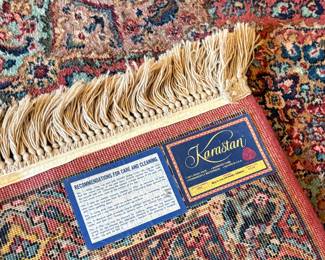 This lot features an authentic Karastan rug that measures, 72” H x 51” W. This rug comes from a pet friendly home.

