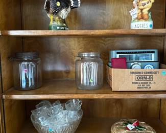 Decanters and punch bowl