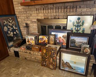 Framed paintings and prints