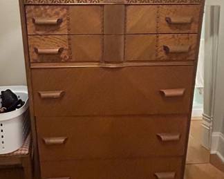 Art Deco Tall Boy Five drawer chest