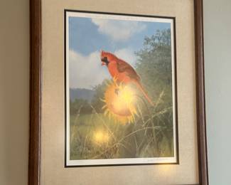 sunflower and cardinal print