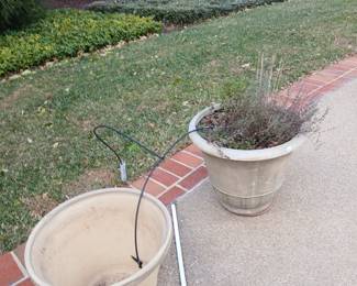 planters, pots at pool side