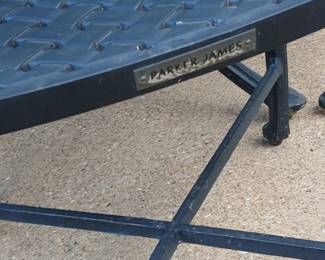 parker james table, chairs, market umbrella