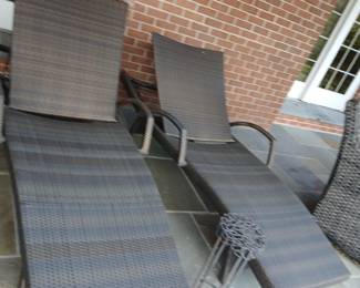 brown jordan adjustable chaise lounges, miscellaneous small accessory patio furniture