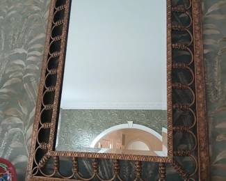 rectangular mirror gold and black