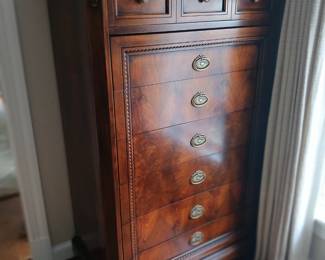 i.m.i. Furniture Italy, Dall Feathered Chest burnished brass hardware. 38 x 22 x 60" apx