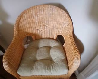 Victorian style wicker arm chair