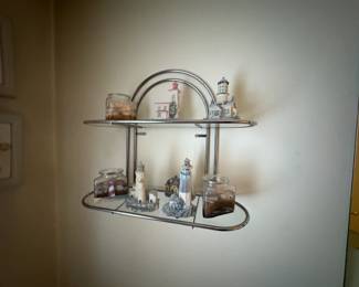 . . . bathroom shelf with lighthouse collection