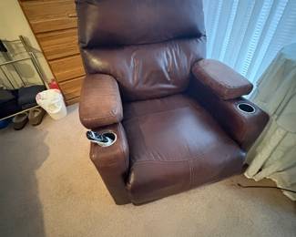 . . . brown leather recliner