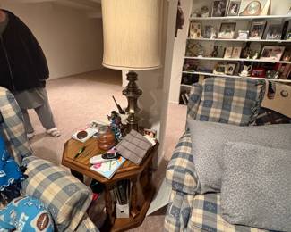 . . . brass lamp and end table
