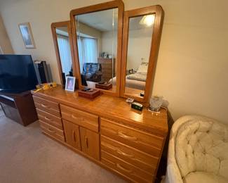 . . . oak mirrored dresser
