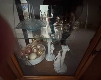 . . . beautiful candle holders and glass basket