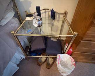 . . . brass and glass end table