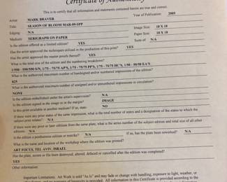 Certificate of Authenticity